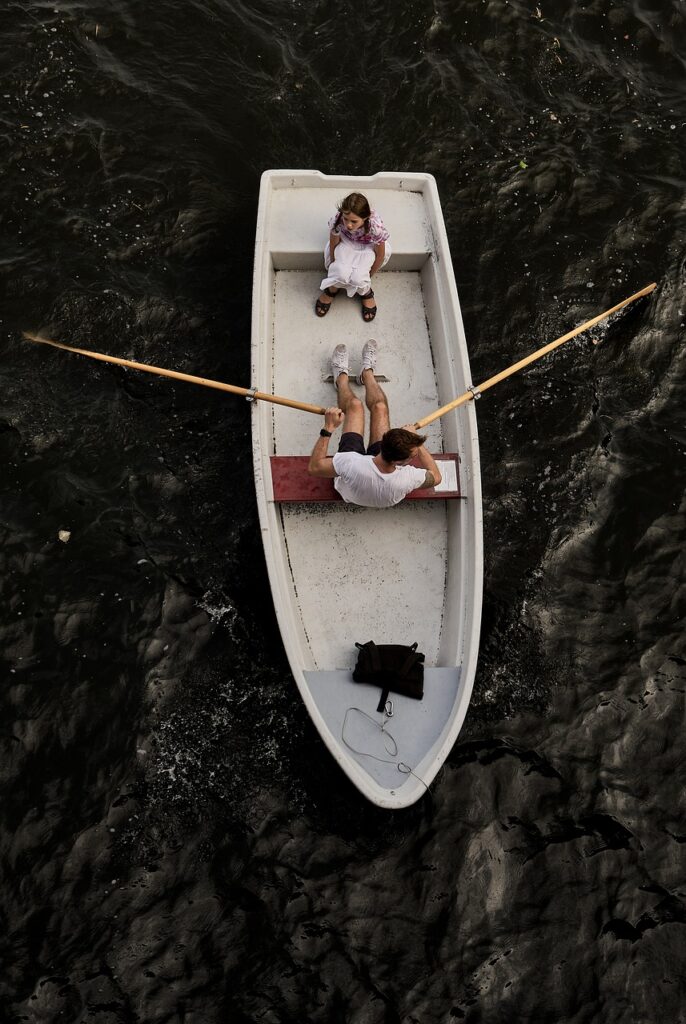 boat, rowing, river