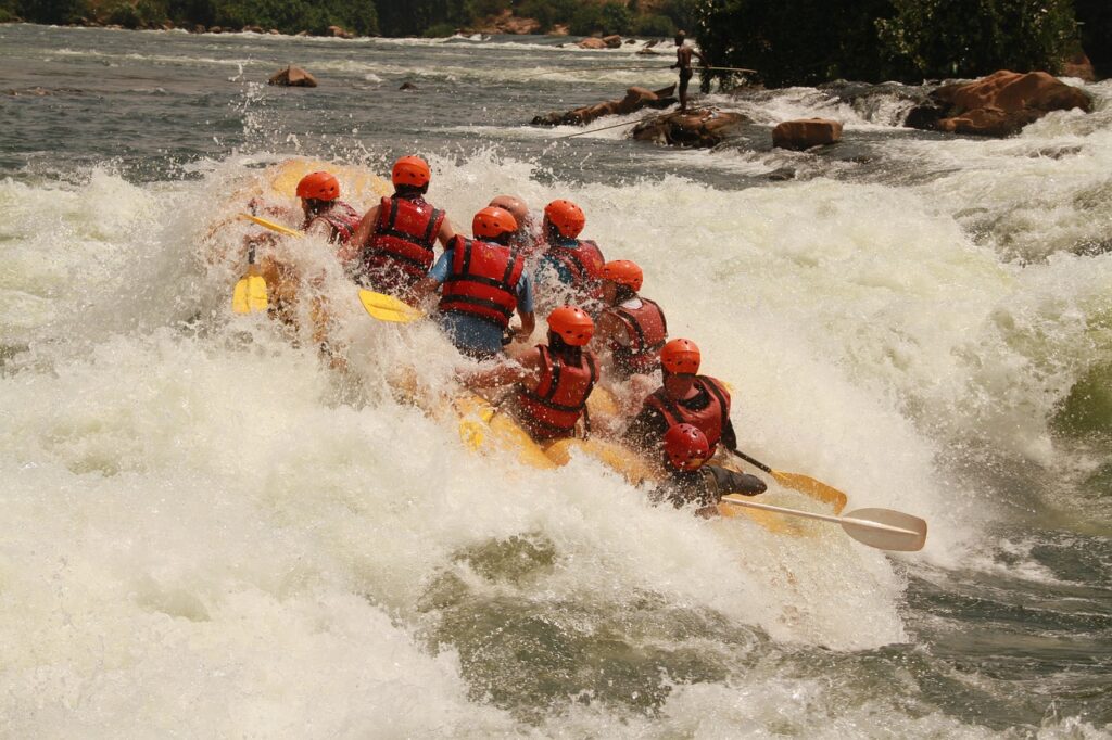 white water rafting, rafting, nile