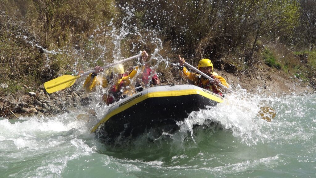 rafting, rubber boat, river