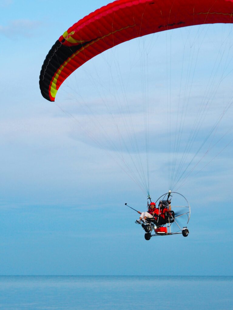 Experience the thrill of paramotoring above Ao Khanom's beautiful coastline in Thailand.